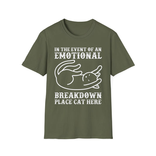 Emotional Breakdown Cat T-Shirt – Funny Cat Lover Graphic T-shirt