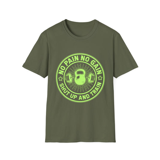 No Pain No Gain Kettlebell Gym Motivation T-Shirt