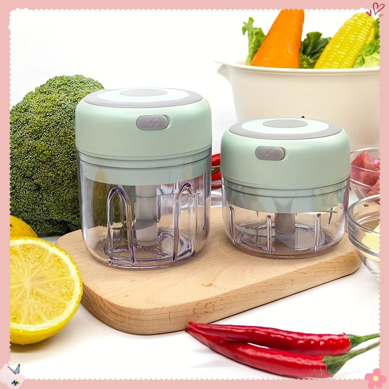 250ml Portable Electric Mini Garlic Chopper | USB rechargeable stainless steel blade Ideal for garlic ginger chili