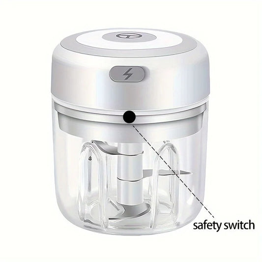 250ml Portable Electric Mini Garlic Chopper | USB rechargeable stainless steel blade Ideal for garlic ginger chili