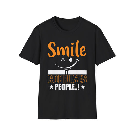 Smile It Confuses People Funny Graphic T-Shirt