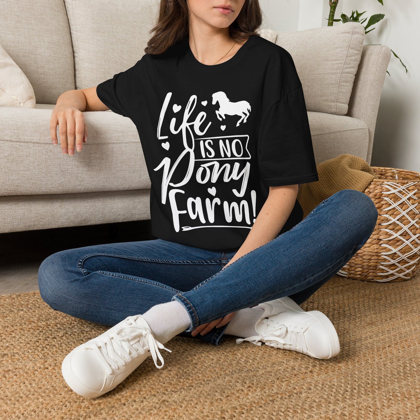 Life Is No Pony Farm Funny Horse Lover T-Shirt