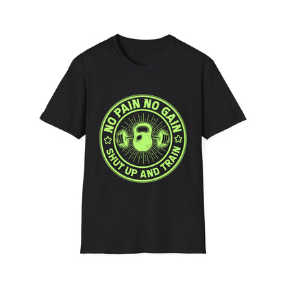 No Pain No Gain Kettlebell Gym Motivation T-Shirt