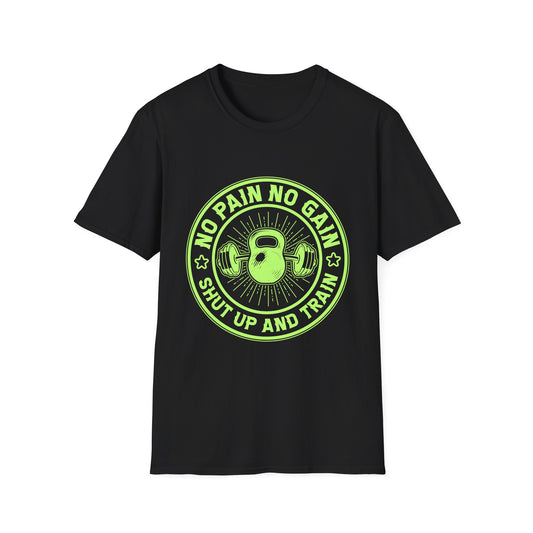 No Pain No Gain Kettlebell Gym Motivation T-Shirt