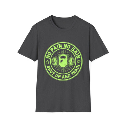No Pain No Gain Kettlebell Gym Motivation T-Shirt