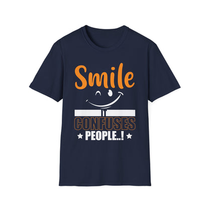 Smile It Confuses People Funny Graphic T-Shirt