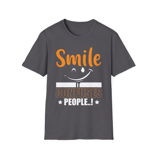 Smile It Confuses People Funny Graphic T-Shirt