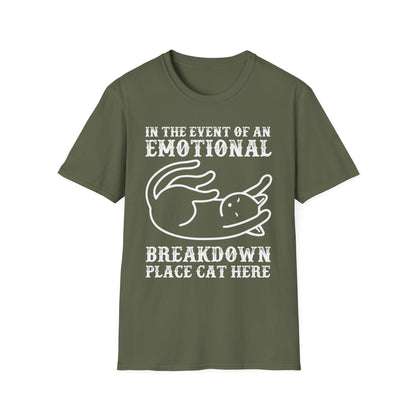 Emotional Breakdown Cat T-Shirt – Funny Cat Lover Graphic T-shirt