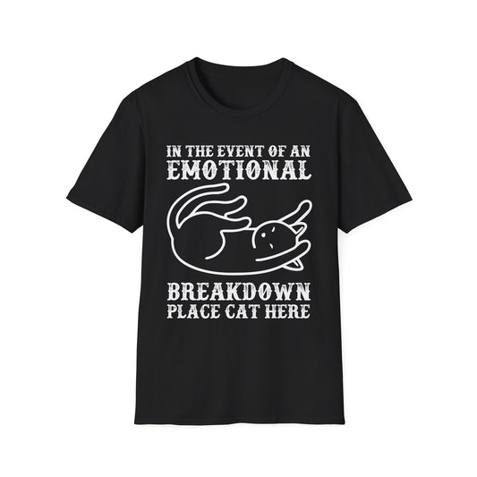 Emotional Breakdown Cat T-Shirt – Funny Cat Lover Graphic T-shirt