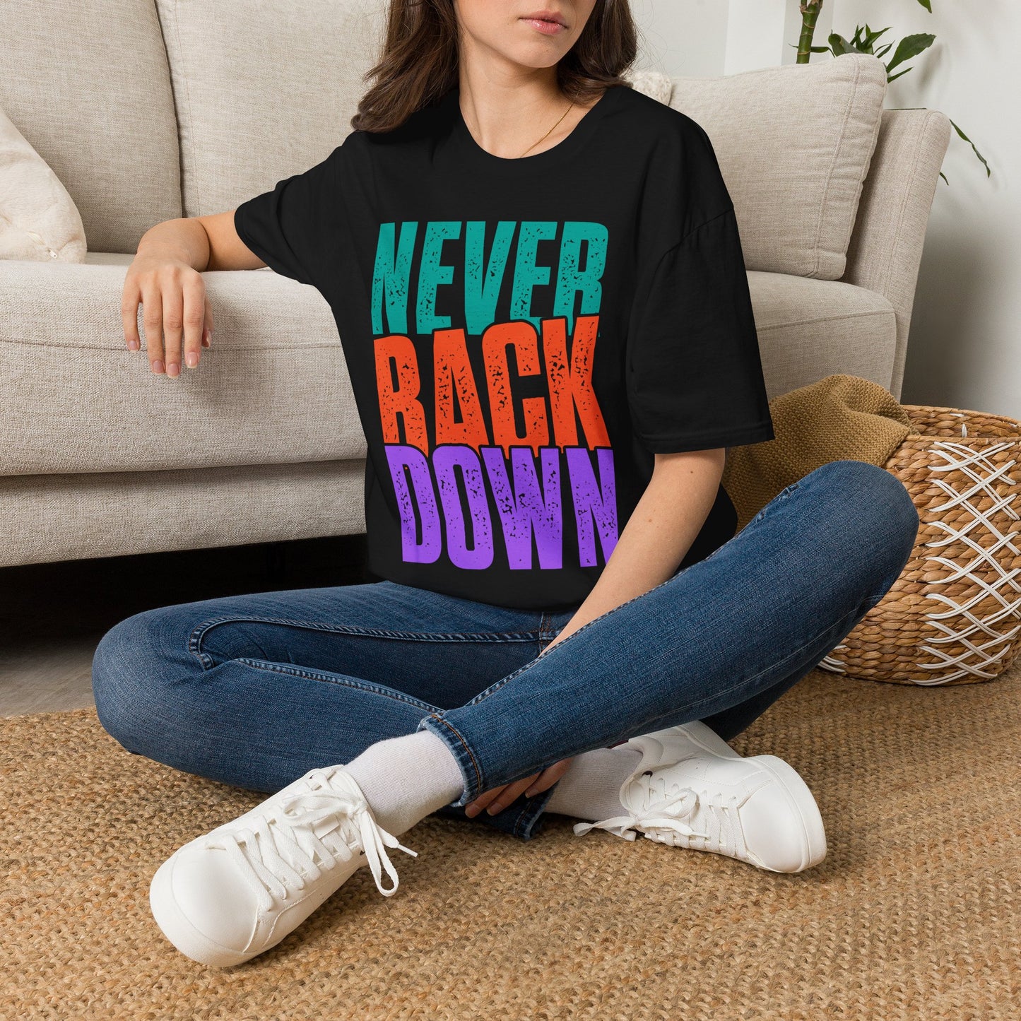 Never Back Down Motivational T-Shirt
