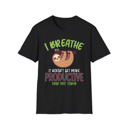I Breathe Sloth Funny Graphic T-Shirt