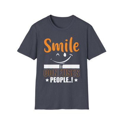 Smile It Confuses People Funny Graphic T-Shirt