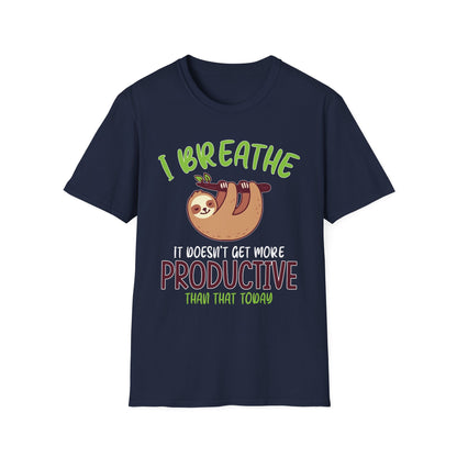 I Breathe Sloth Funny Graphic T-Shirt