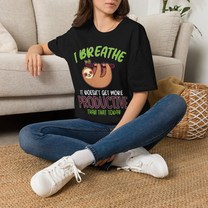 I Breathe Sloth Funny Graphic T-Shirt
