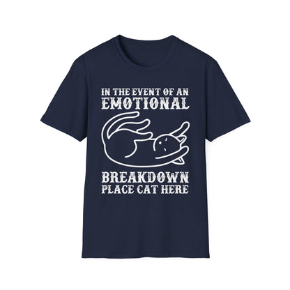 Emotional Breakdown Cat T-Shirt – Funny Cat Lover Graphic T-shirt