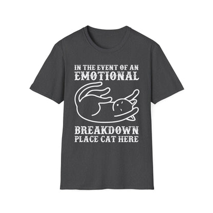 Emotional Breakdown Cat T-Shirt – Funny Cat Lover Graphic T-shirt