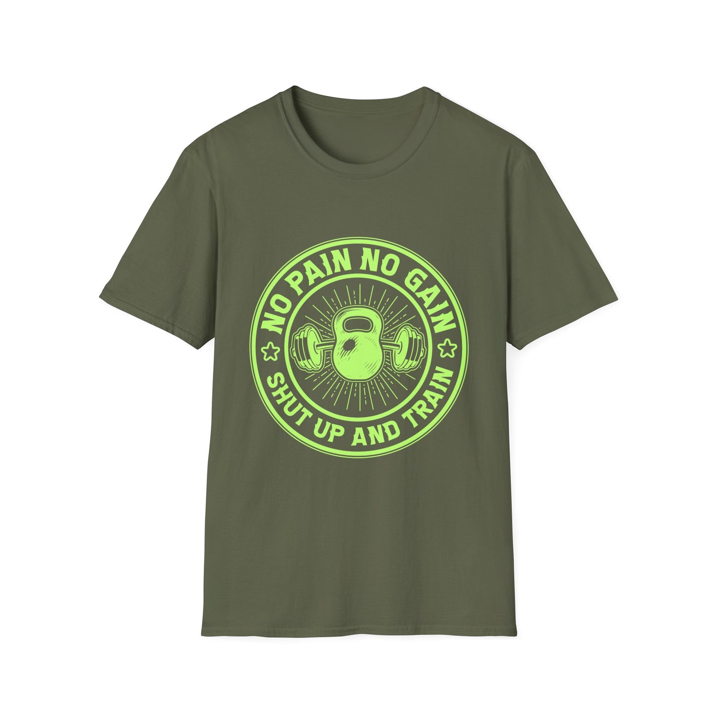 No Pain No Gain Kettlebell Gym Motivation T-Shirt