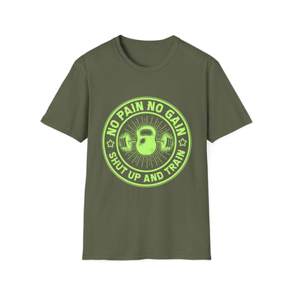 No Pain No Gain Kettlebell Gym Motivation T-Shirt