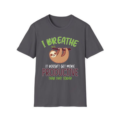 I Breathe Sloth Funny Graphic T-Shirt