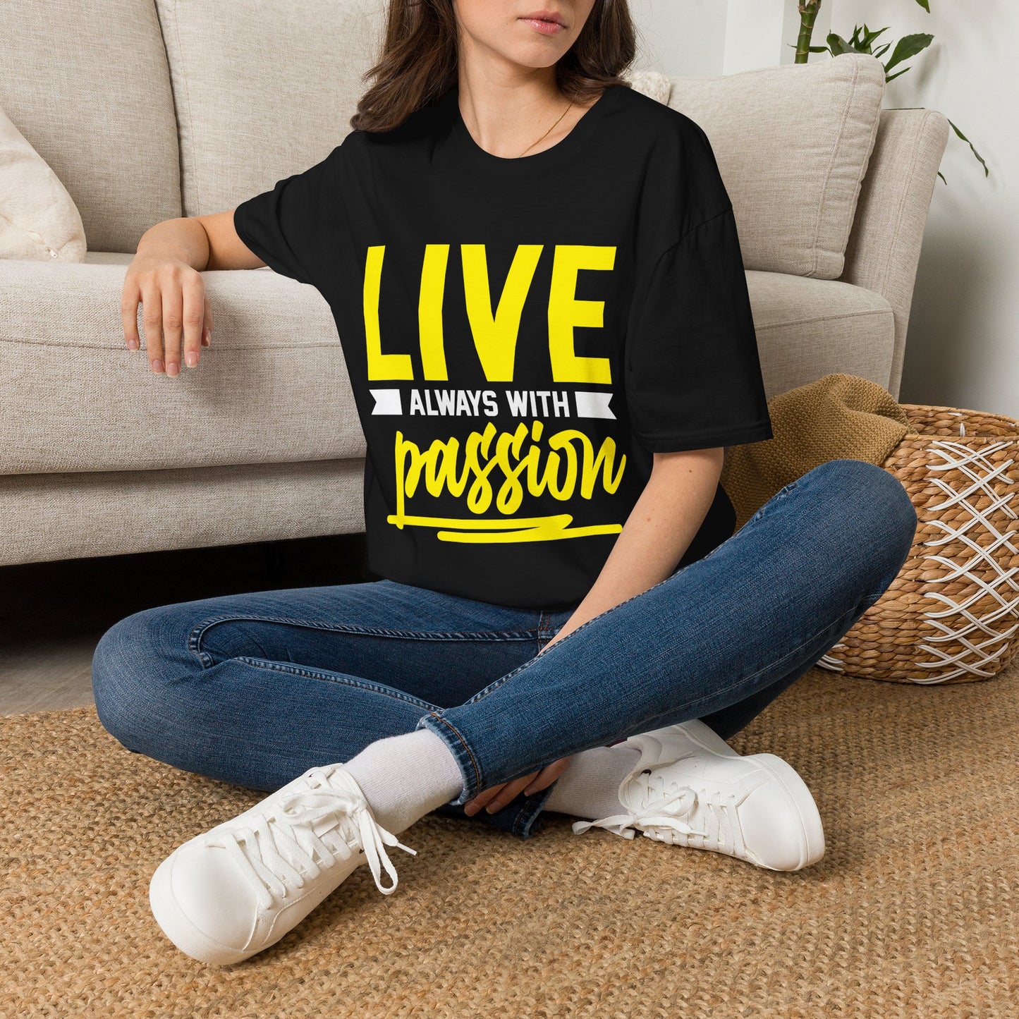 Live Always With Passion Motivational T-Shirt | Inspirational