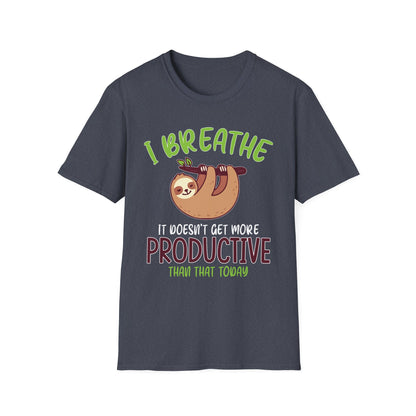I Breathe Sloth Funny Graphic T-Shirt