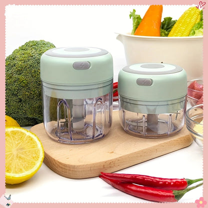250ml Portable Electric Mini Garlic Chopper | USB rechargeable stainless steel blade Ideal for garlic ginger chili