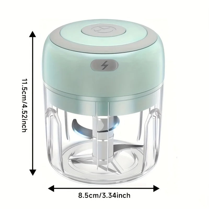 250ml Portable Electric Mini Garlic Chopper | USB rechargeable stainless steel blade Ideal for garlic ginger chili