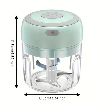 250ml Portable Electric Mini Garlic Chopper | USB rechargeable stainless steel blade Ideal for garlic ginger chili
